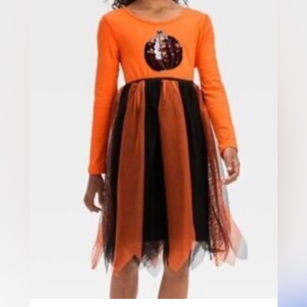 Orange and Black Halloween Dress